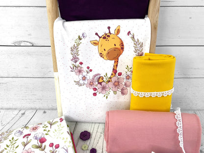 stoff-jersey-baumwolle-baumwolljersey-kathi-kunterbunt-fruehling-sommer-tier-giraffe-blumen-flower-floral-wiese-little-spring