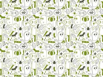 stoff-jersey-baumwolle-baumwolljersey-kathi-kunterbunt-halloween-herbst-spooky-season-geist-totenkopf-kuerbis-spinne-khaki-olivgruen-2