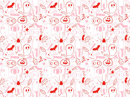 stoff-jersey-baumwolle-baumwolljersey-kathi-kunterbunt-halloween-herbst-spooky-season-geist-totenkopf-kuerbis-spinne-rosa-rot-2