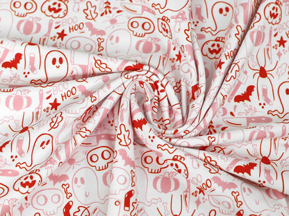 stoff-jersey-baumwolle-baumwolljersey-kathi-kunterbunt-halloween-herbst-spooky-season-geist-totenkopf-kuerbis-spinne-rosa-rot-3