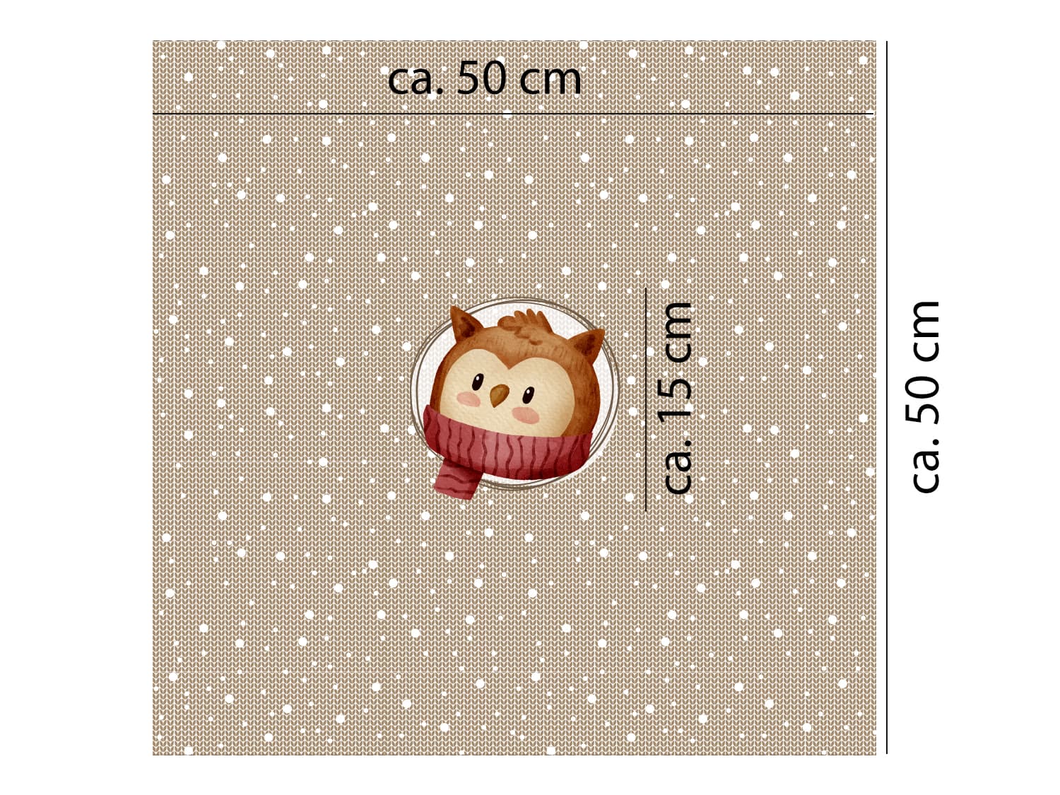 stoff-jersey-baumwolle-baumwolljersey-kathi-kunterbunt-herbst-winter-strickmuster-optik-panel-masse-waldfreunde-eule-schlamm-braun