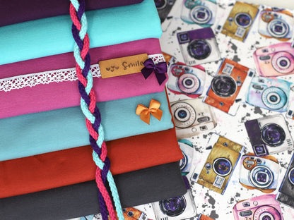 stoff-jersey-baumwolle-baumwolljersey-kathi-kunterbunt-kameras-aquarell-watercolor-bunt-kombistoffe