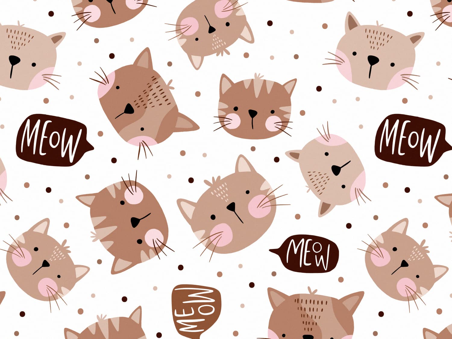 stoff-jersey-baumwolle-baumwolljersey-kathi-kunterbunt-katze-katzen-tier-meow-sprechblase-tupfen-punkte-braun