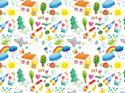 stoff-jersey-baumwolle-baumwolljersey-kathi-kunterbunt-kinderzeichnung-kritzel-sonne-regenbogen-blume-herz-stift-schmetterling-bunt-schule-verschiedene-farben-kleine-kuenstler