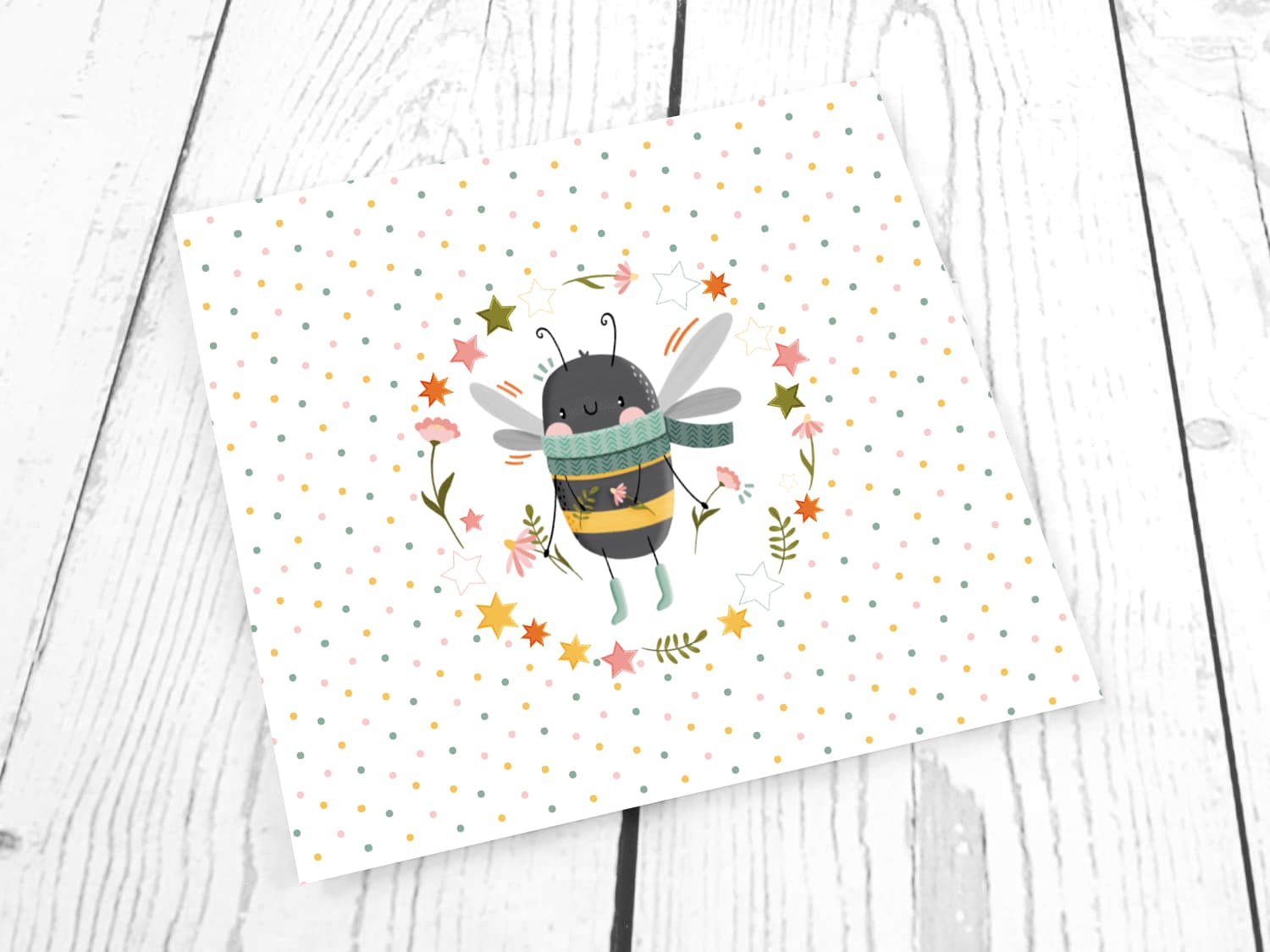 stoff-jersey-baumwolle-baumwolljersey-kathi-kunterbunt-kleine-hummel-blumen-sterne-tupfen-panel
