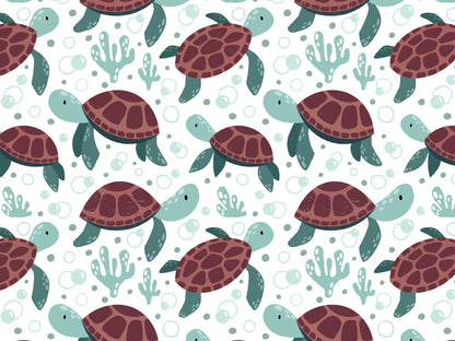 stoff-jersey-baumwolle-baumwolljersey-kathi-kunterbunt-kleine-schildkroete-tier-mint-weinrot-blubberblasen-algen-2