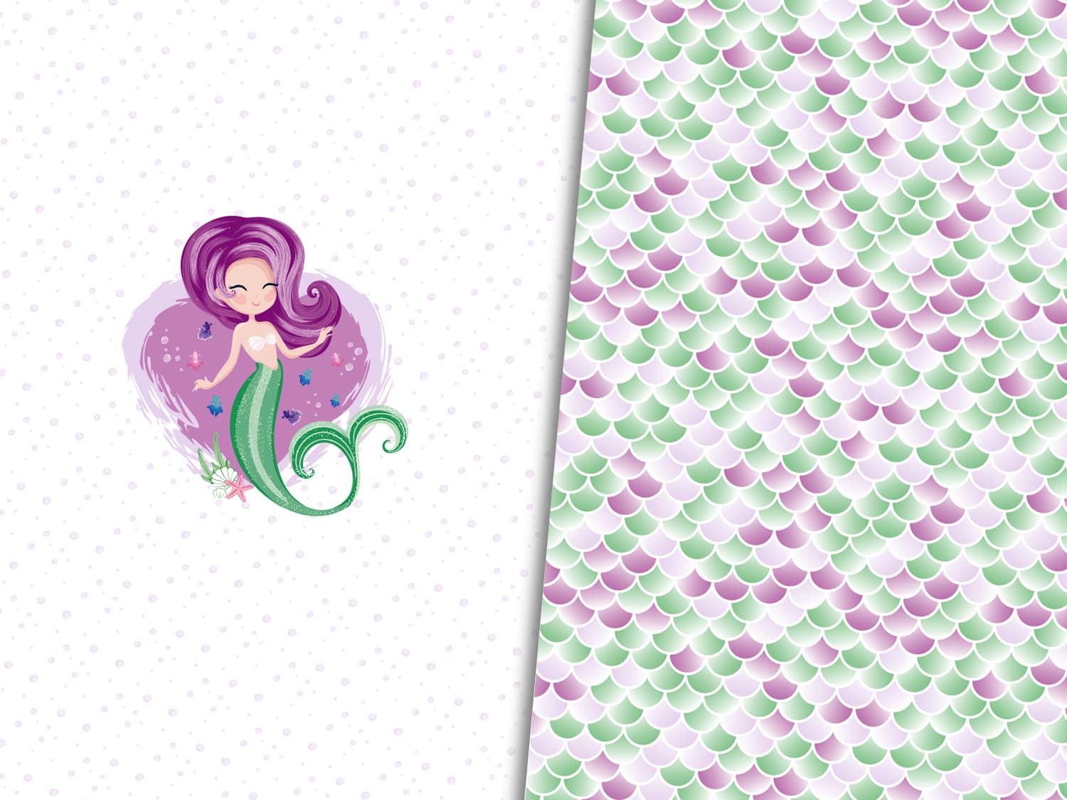 stoff-jersey-baumwolle-baumwolljersey-kathi-kunterbunt-meerjungfrau-mermaid-lila-gruen-neu-panel