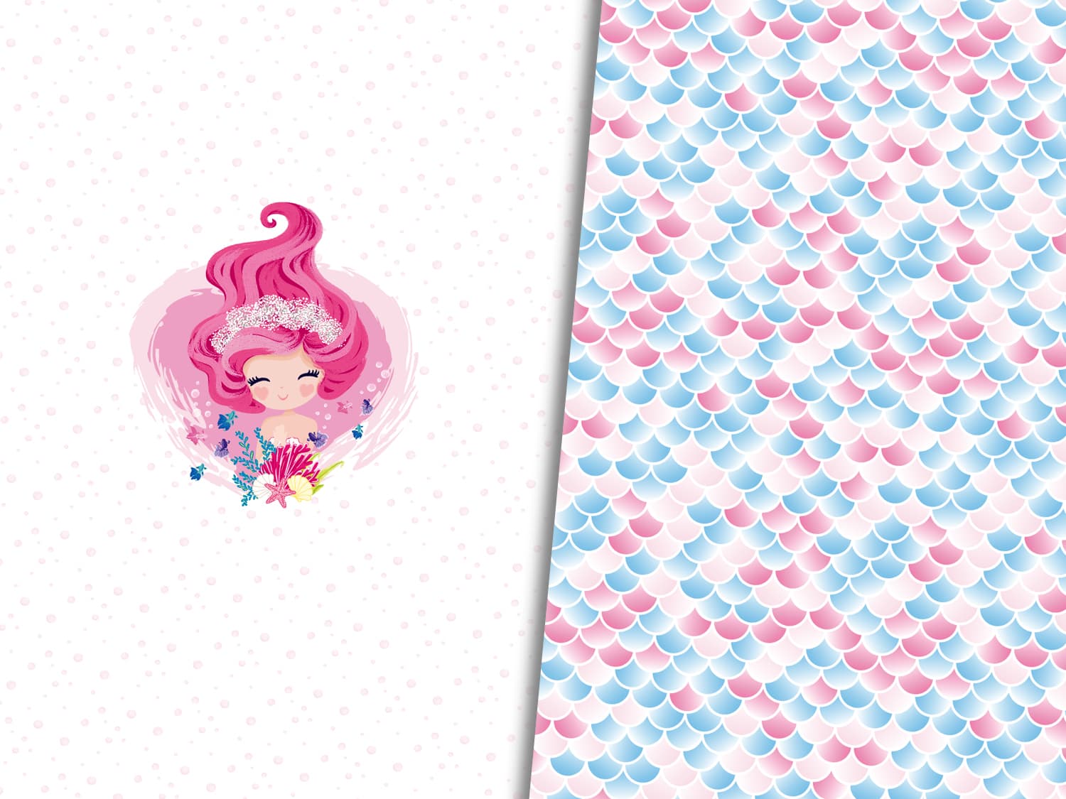 stoff-jersey-baumwolle-baumwolljersey-kathi-kunterbunt-meerjungfrau-mermaid-rosa-blau-neu-panel