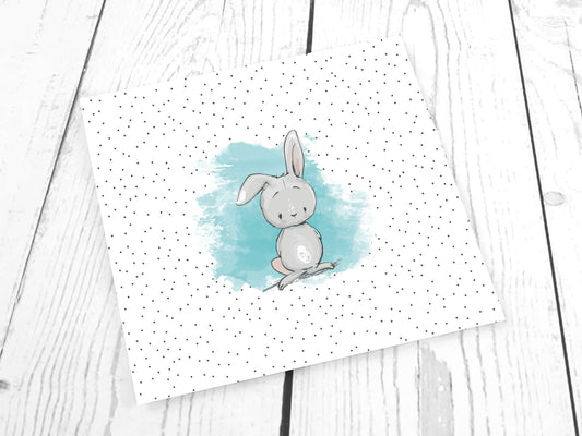 stoff-jersey-baumwolle-baumwolljersey-kathi-kunterbunt-panel-ostern-hase-kleiner-hase-bunny-grau-aqua-tupfen-punkte