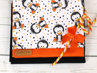 stoff-jersey-baumwolle-baumwolljersey-kathi-kunterbunt-pinguin-und-tupfen-schwarz-orange-4