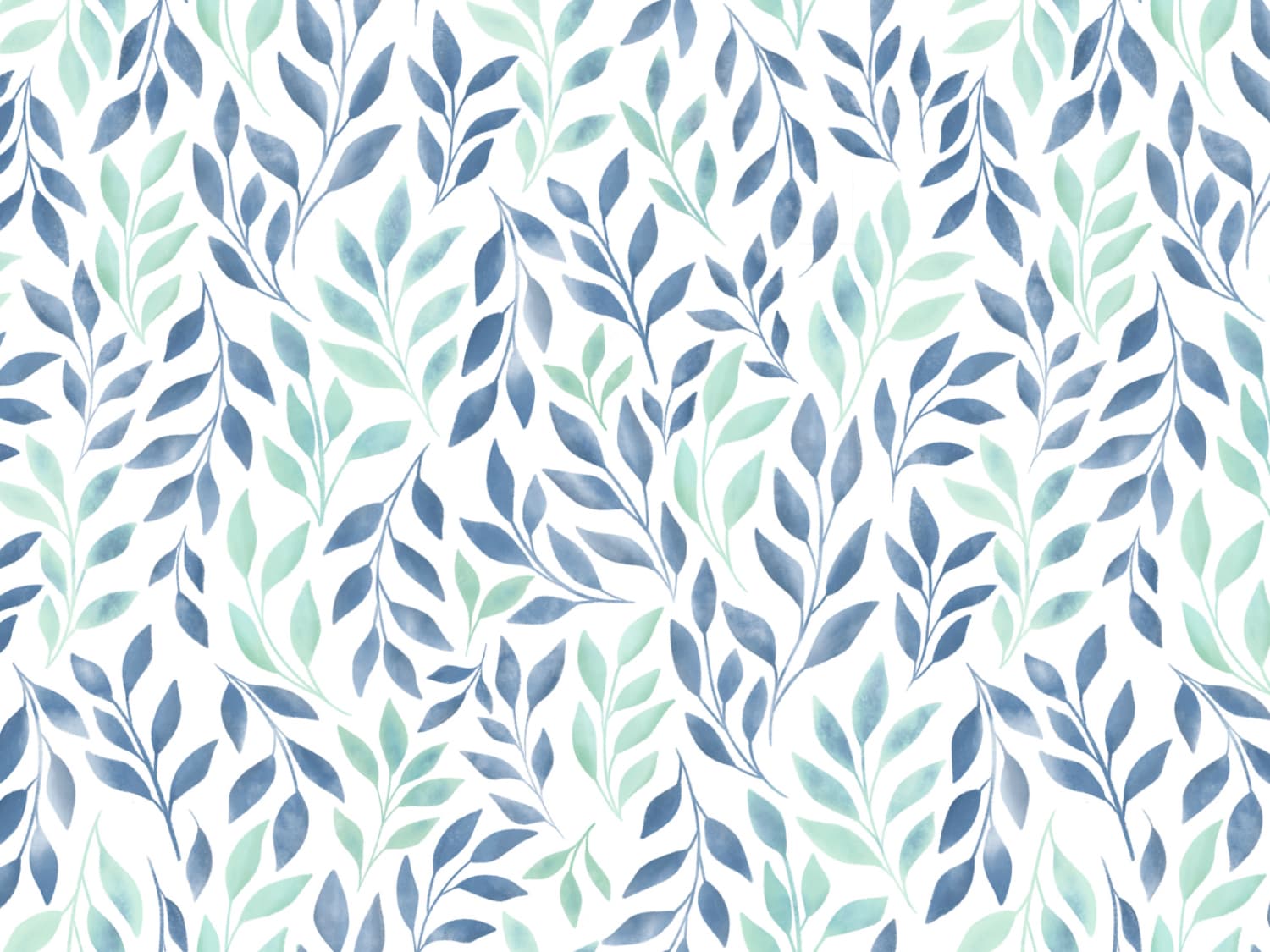 stoff-jersey-baumwolle-baumwolljersey-kathi-kunterbunt-watercolor-leaves-aquarell-blaetter-hellmint-blau-2