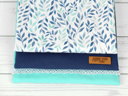 stoff-jersey-baumwolle-baumwolljersey-kathi-kunterbunt-watercolor-leaves-aquarell-blaetter-hellmint-blau-kombis