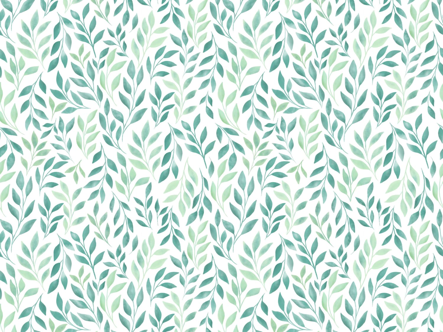 stoff-jersey-baumwolle-baumwolljersey-kathi-kunterbunt-watercolor-leaves-aquarell-blaetter-petrolgruen-aspen-green-hellgruen