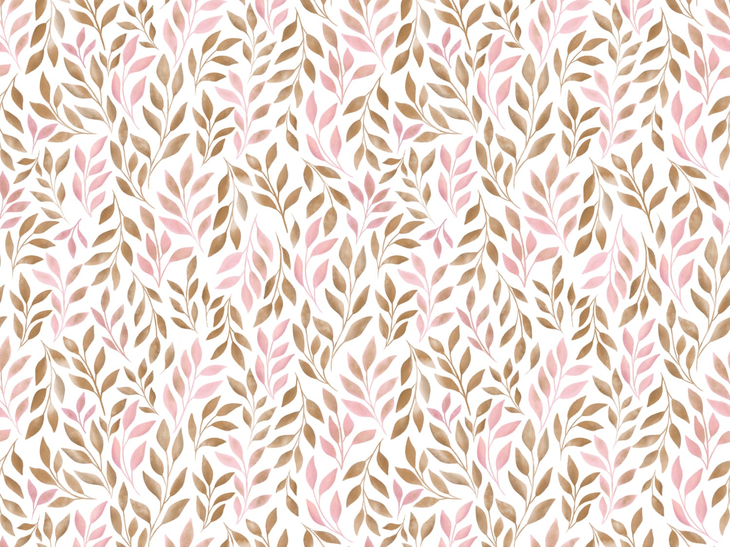 stoff-jersey-baumwolle-baumwolljersey-kathi-kunterbunt-watercolor-leaves-aquarell-blaetter-zimt-hellrosa