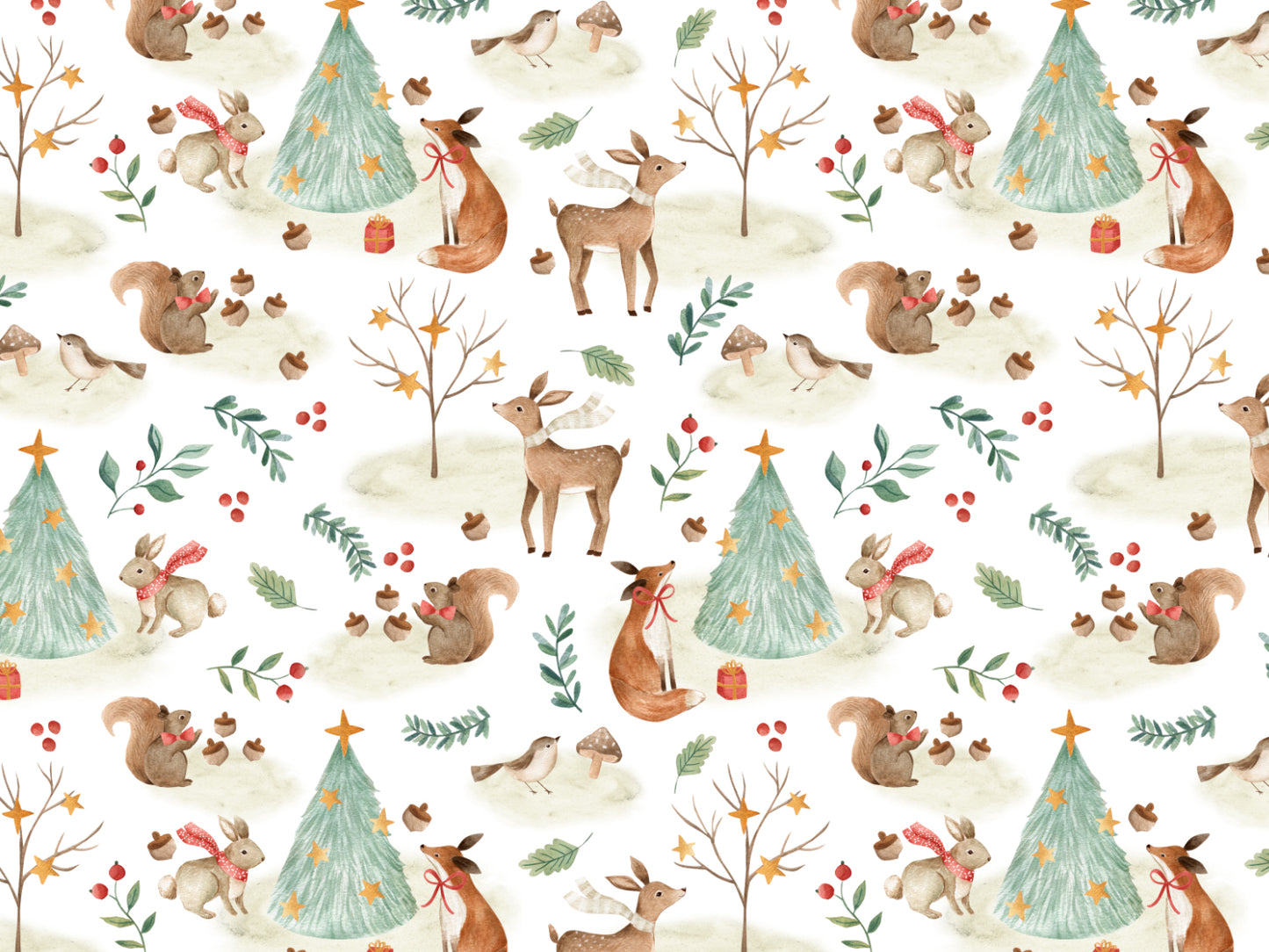 Jersey Fabric - Christmas Animals