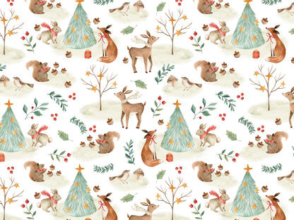 Jersey Fabric - Christmas Animals