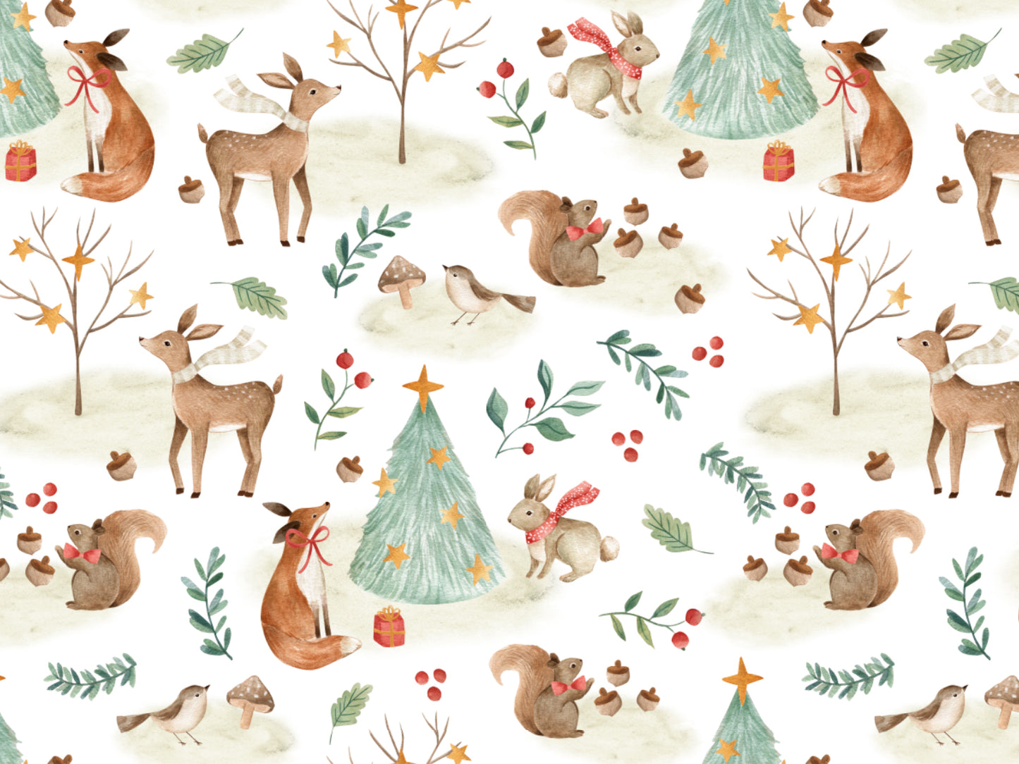 Jersey Fabric - Christmas Animals