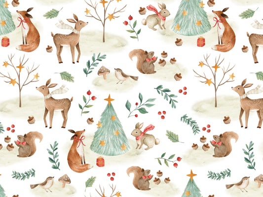 Jersey Fabric - Christmas Animals
