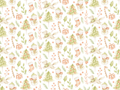 Tissu Jersey - Renard &amp; Bonhomme De Neige