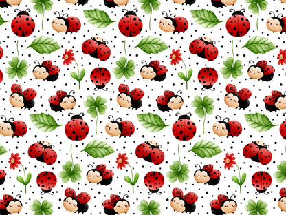 stoff-jersey-baumwolle-baumwolljersey-kleiner-marienkaefer-kaefer-kleeblatt-blaetter-tupfen-punkte