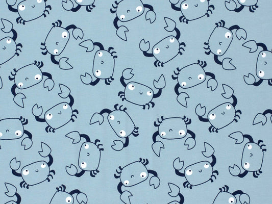 Jersey Stoff - Krabbe - blau