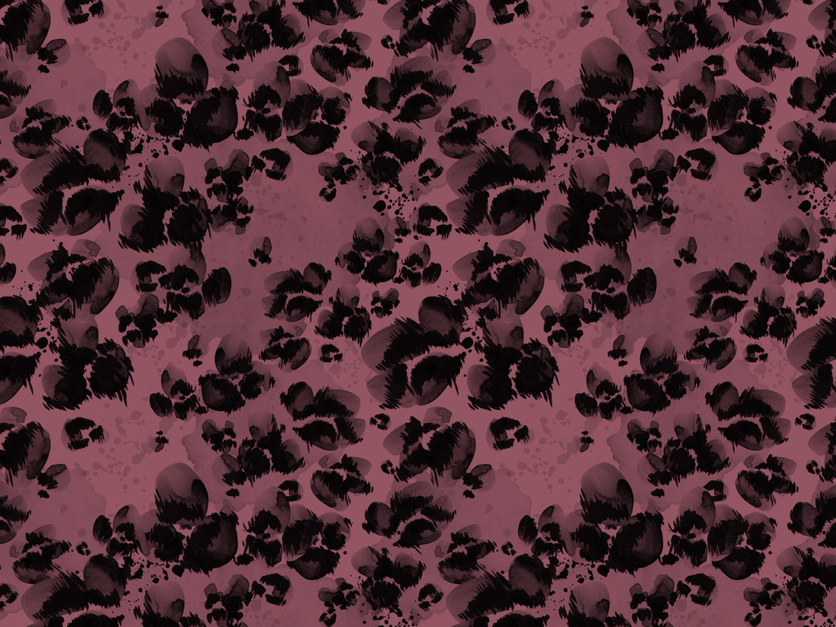 Jersey Stoff - Aquarell Leo - altbeere