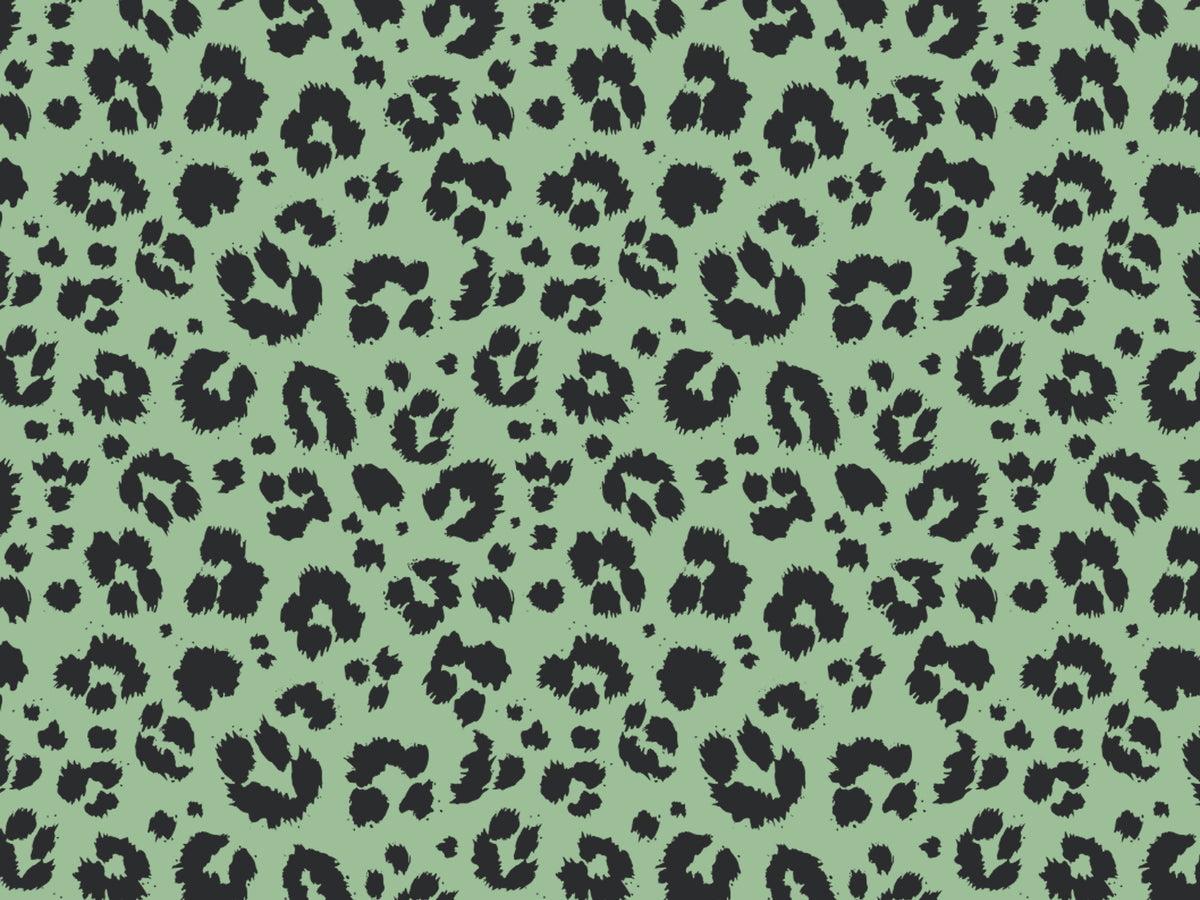 Jersey Stoff - LEO - Animal Print - grün