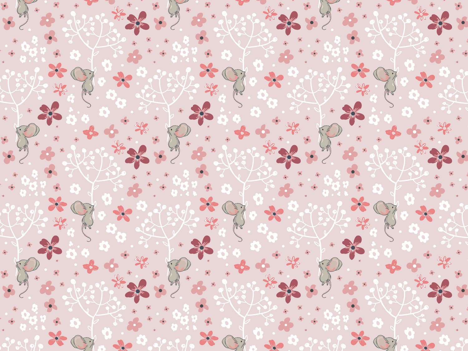 stoff-jersey-baumwolle-baumwolljersey-meterware-elastisch-kathi-kunterbunt-maus-pusteblume-blumen-fruehling-sommer-tier-rosa