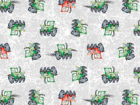 stoff-jersey-baumwolle-baumwolljersey-meterware-elastisch-traktor-trecker-grunge-grau