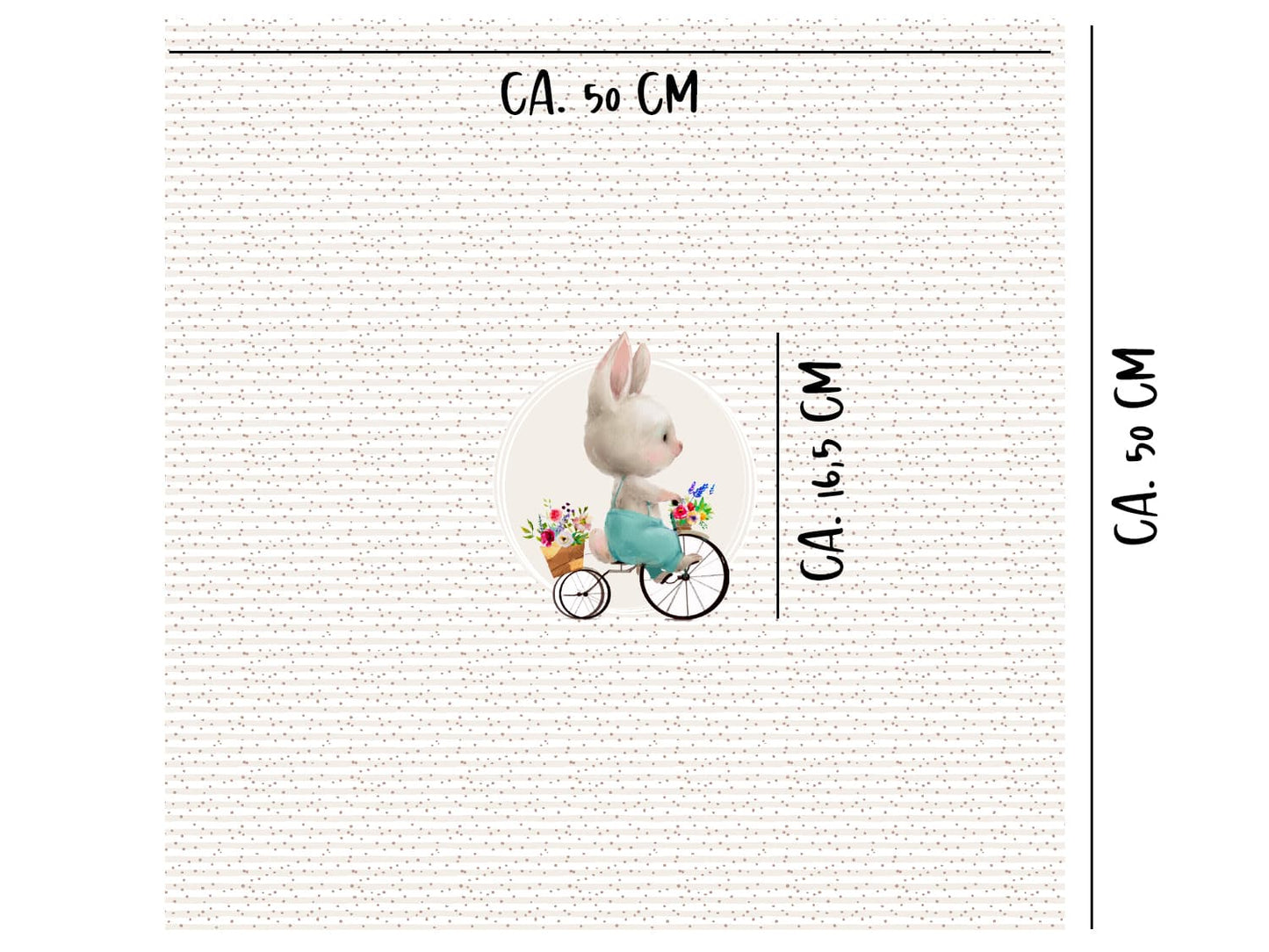stoff-jersey-baumwolle-baumwolljersey-ostern-hase-fahrrad-panel-streifen-tupfen-beige-masse