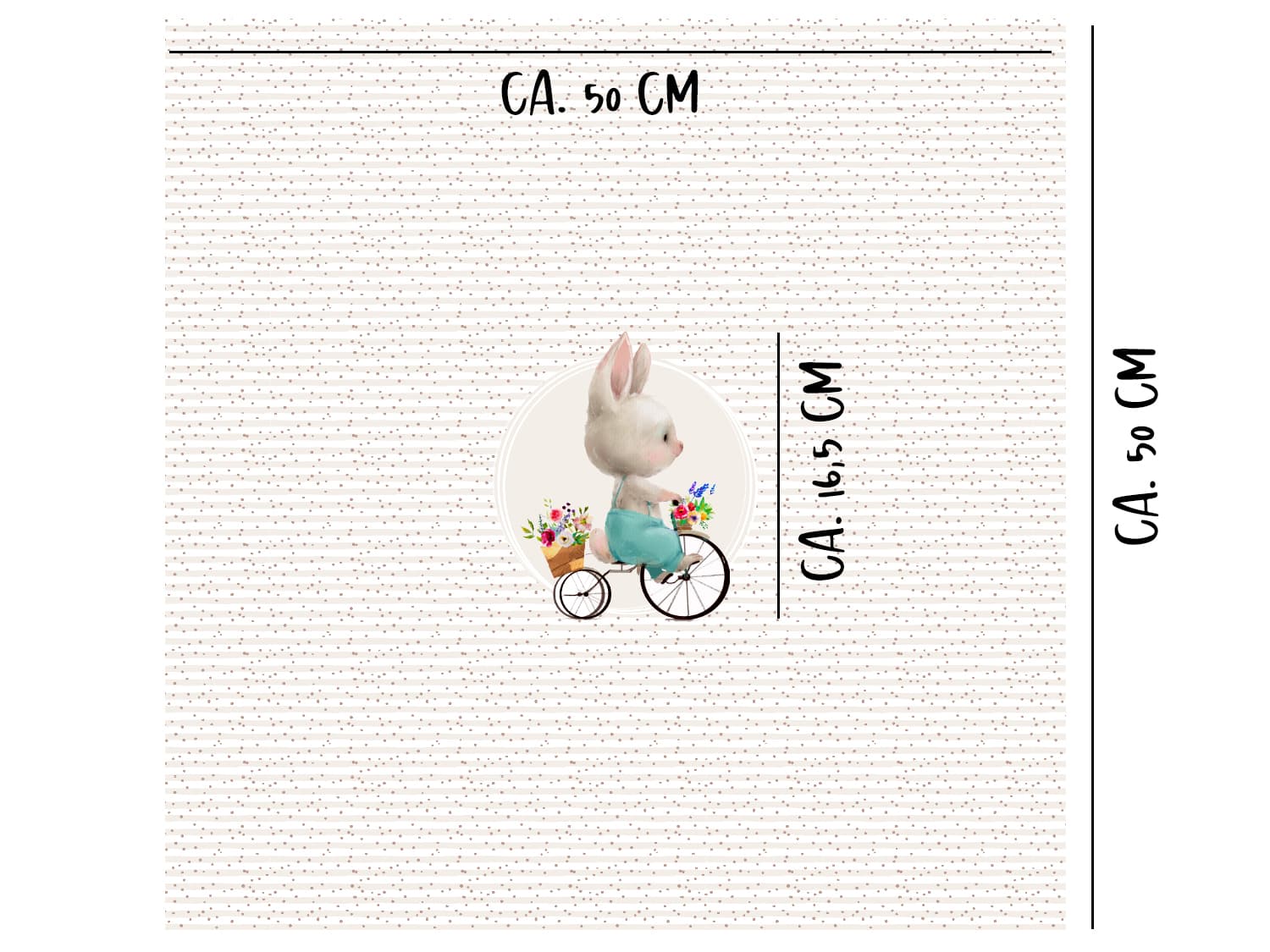 stoff-jersey-baumwolle-baumwolljersey-ostern-hase-fahrrad-panel-streifen-tupfen-beige-masse