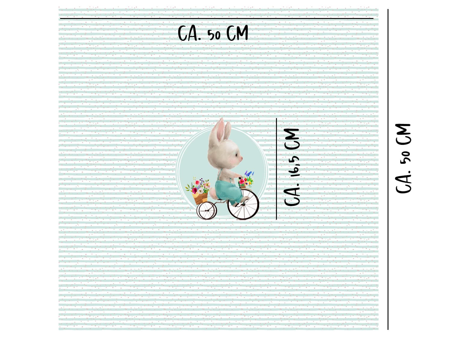 stoff-jersey-baumwolle-baumwolljersey-ostern-hase-fahrrad-panel-streifen-tupfen-mint-masse