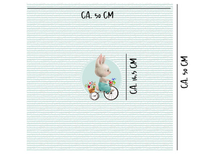 stoff-jersey-baumwolle-baumwolljersey-ostern-hase-fahrrad-panel-streifen-tupfen-mint-masse