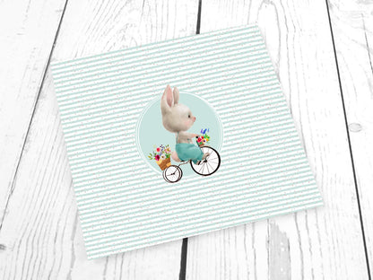 stoff-jersey-baumwolle-baumwolljersey-ostern-hase-fahrrad-panel-streifen-tupfen-mint
