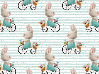 stoff-jersey-baumwolle-baumwolljersey-ostern-hase-fahrrad-streifen-tupfen-mint-2