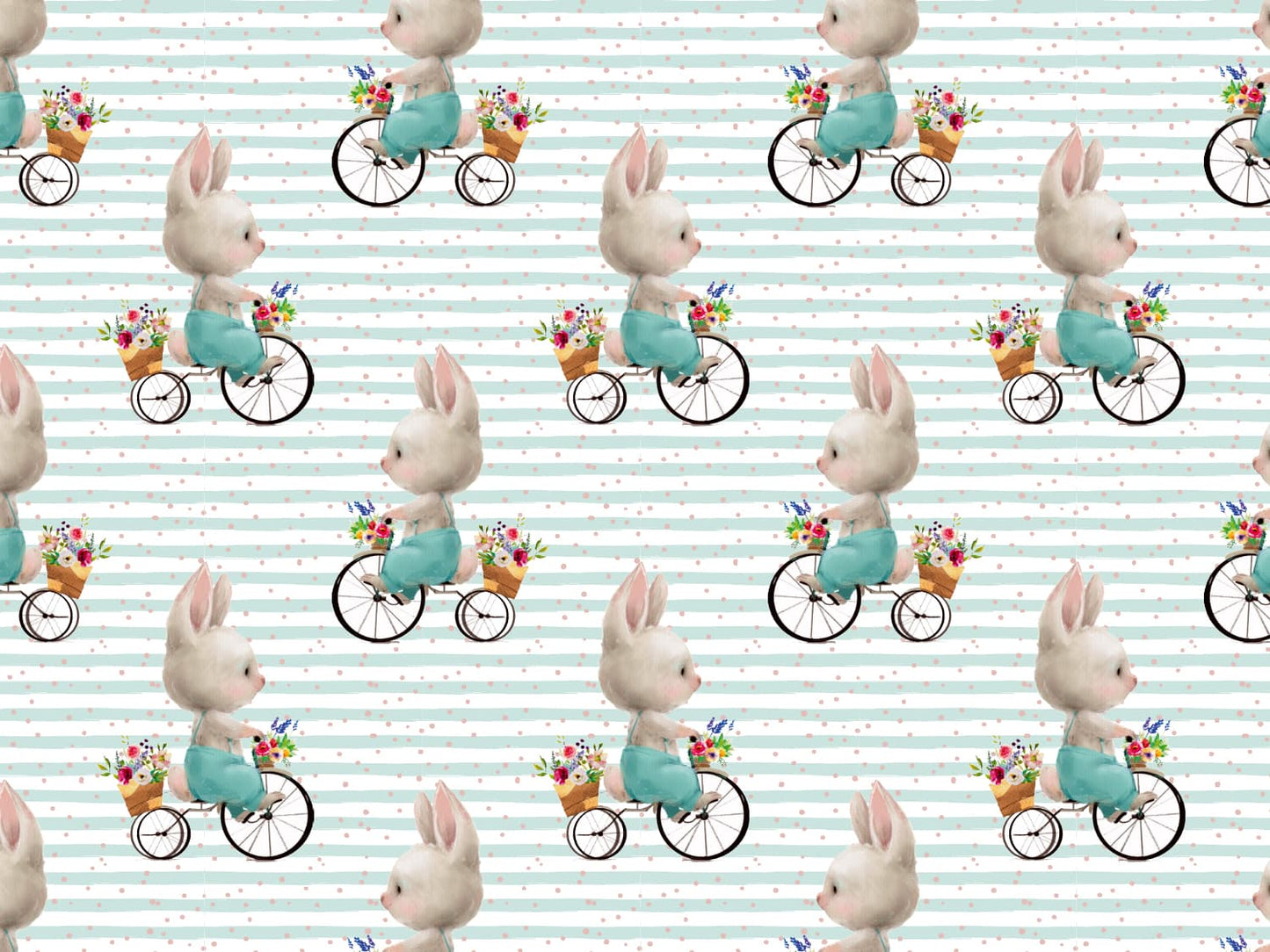 stoff-jersey-baumwolle-baumwolljersey-ostern-hase-fahrrad-streifen-tupfen-mint