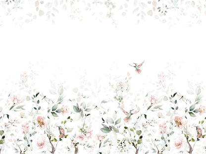stoff-jersey-baumwolle-baumwolljersey-panel-aquarell-kolibri-blumen-blaetter-sommer-fruehling