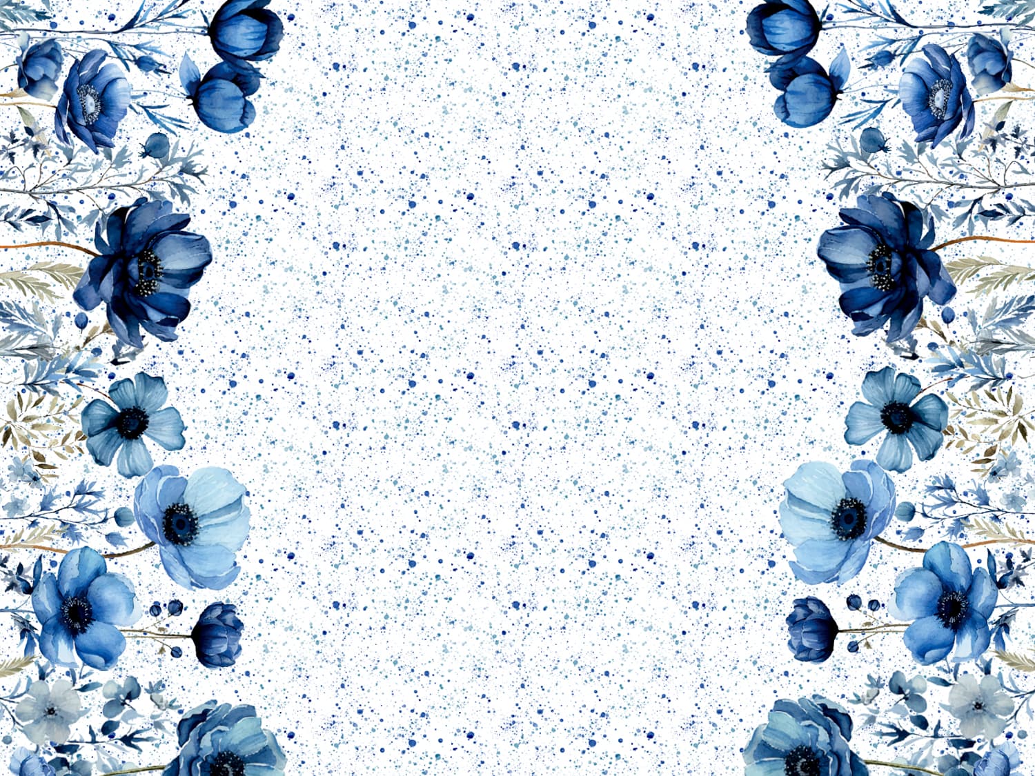 stoff-jersey-baumwolle-baumwolljersey-panel-borduere-blumen-gross-xxl-sprenkel-blau