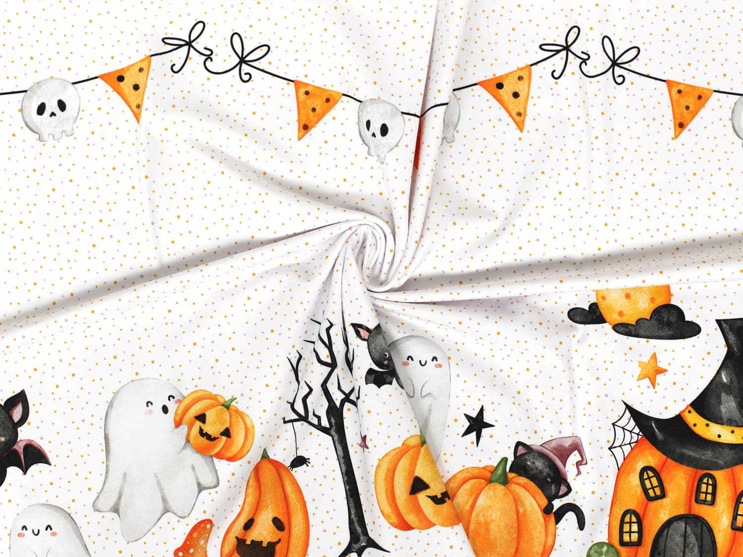 stoff-jersey-baumwolle-baumwolljersey-panel-halloween-herbst-kuerbis-gespenst-totenkopf-fledermaus
