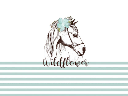stoff-jersey-baumwolle-baumwolljersey-panel-pferd-wildflower-streifen-dunkles-mint