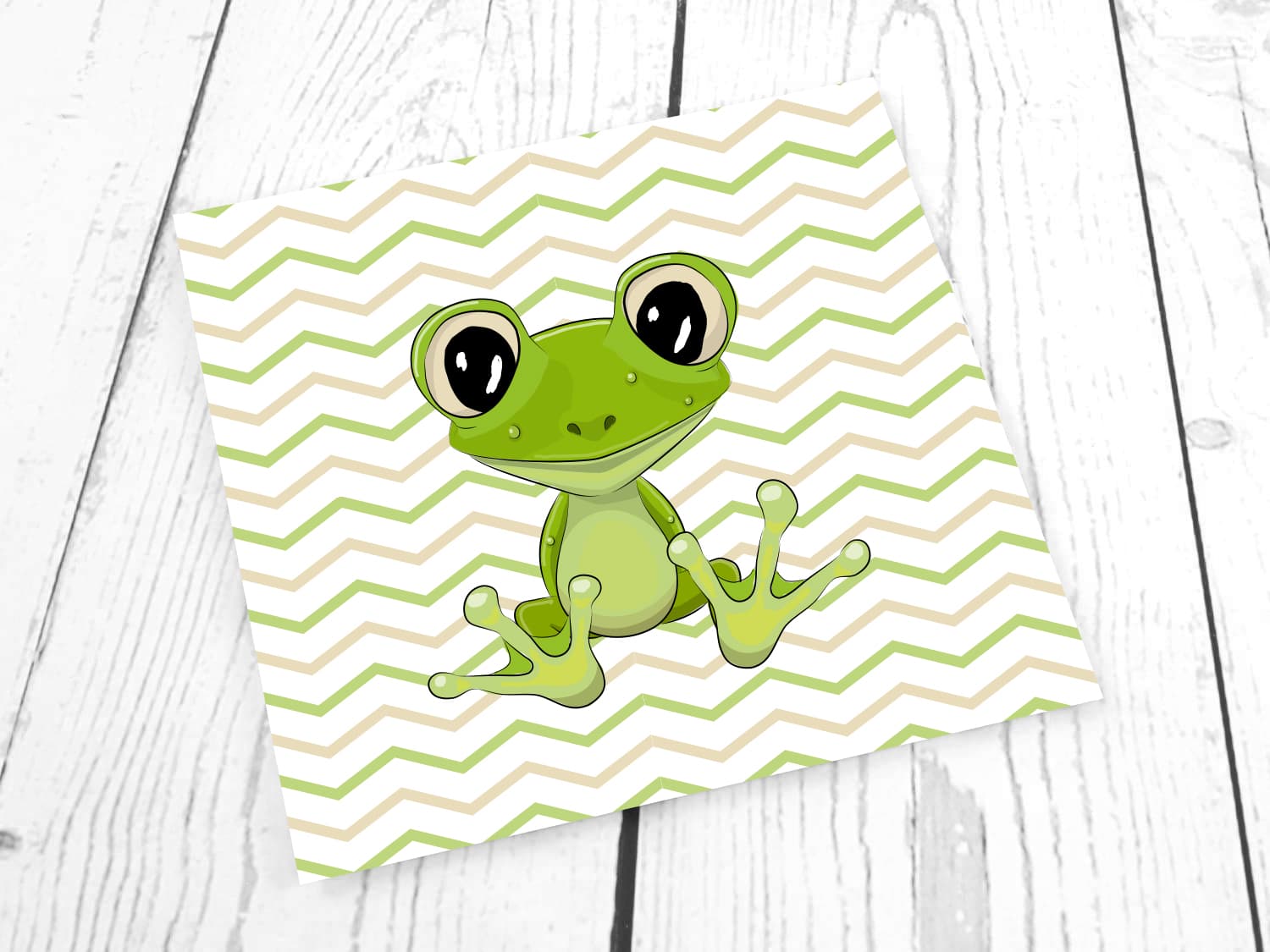 stoff-jersey-baumwolle-baumwolljersey-panel-tier-kleiner-baby-frosch-gruen-chevron
