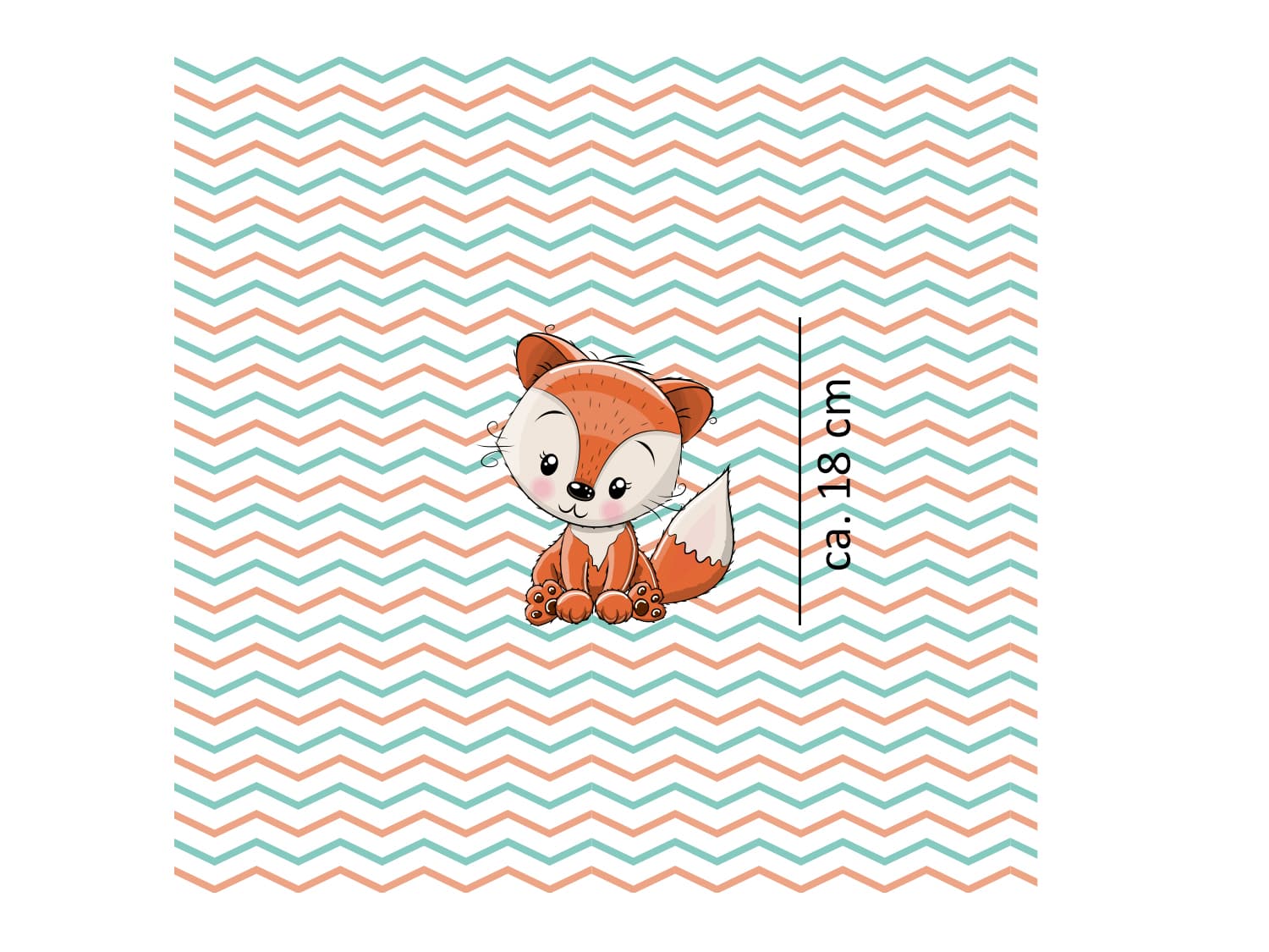 stoff-jersey-baumwolle-baumwolljersey-panel-tier-kleiner-baby-fuchs-fox-orange-aqua-chevron-masse