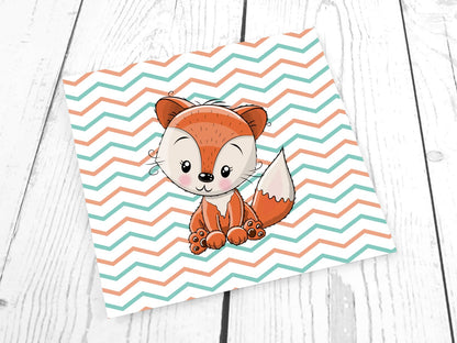 stoff-jersey-baumwolle-baumwolljersey-panel-tier-kleiner-baby-fuchs-fox-orange-aqua-chevron