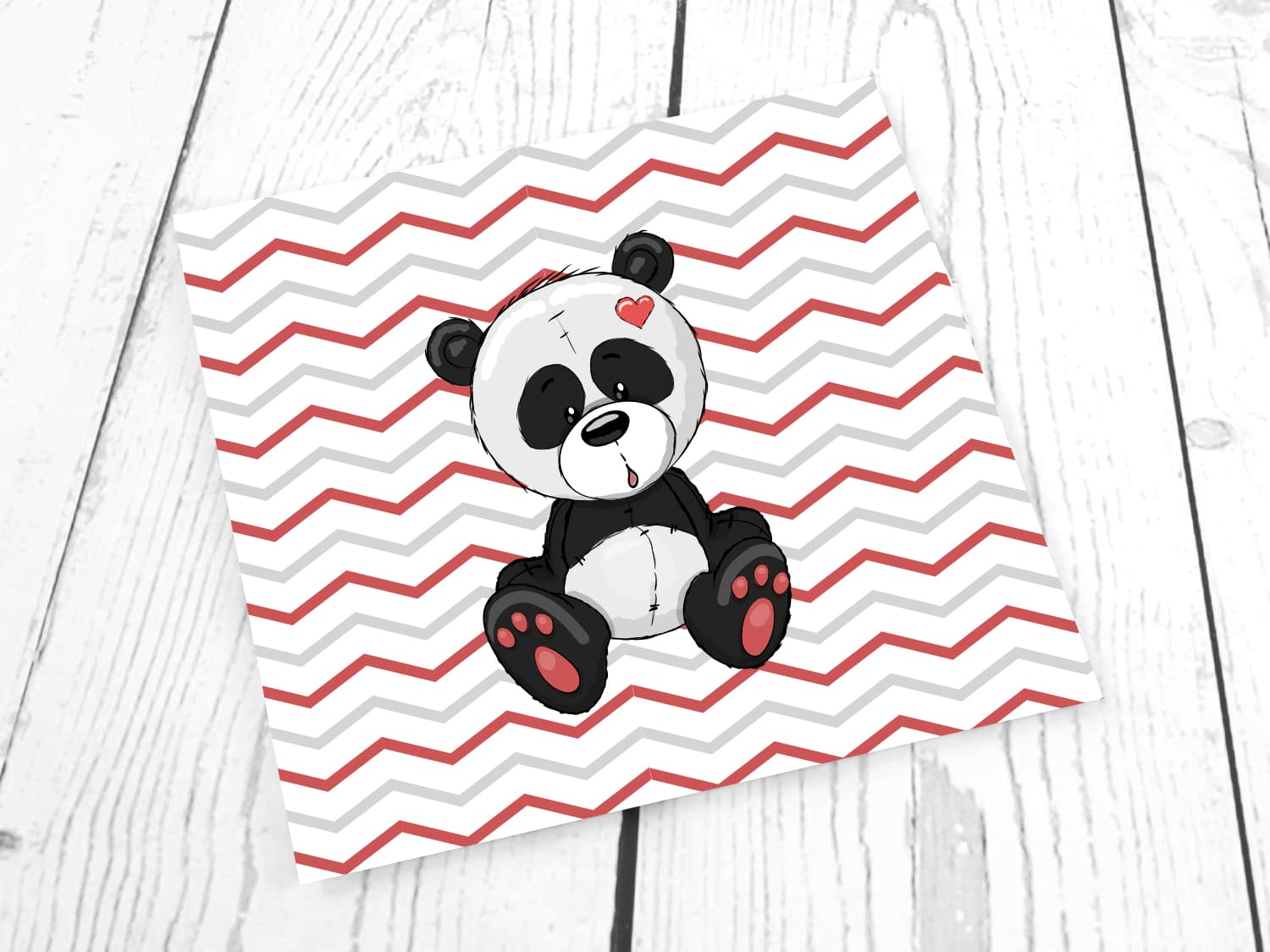 stoff-jersey-baumwolle-baumwolljersey-panel-tier-kleiner-baby-panda-baer-grau-rot-chevron