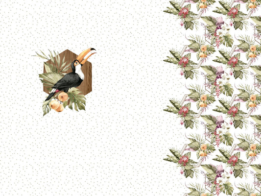 stoff-jersey-baumwolle-baumwolljersey-panel-tukan-sommer-blumen-floral-flower-summer-tropic-tropical-braun-1