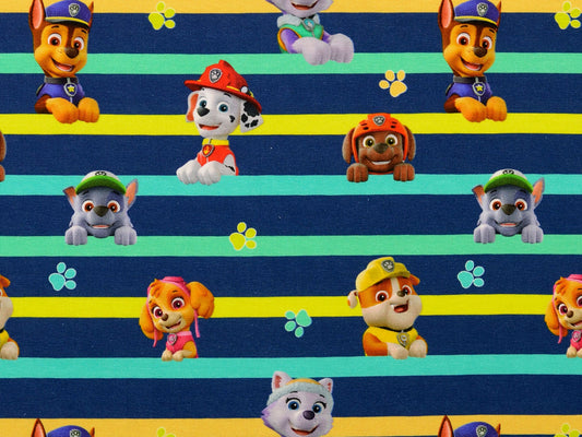 Jersey Stoff - Paw Patrol, Streifen