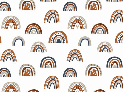 stoff-jersey-baumwolle-baumwolljersey-regenbogen-rainbow-herz-regentropfen-elefanten-wal-kombi-erdfarben-braun-toene-ocker-rost-blau-beige