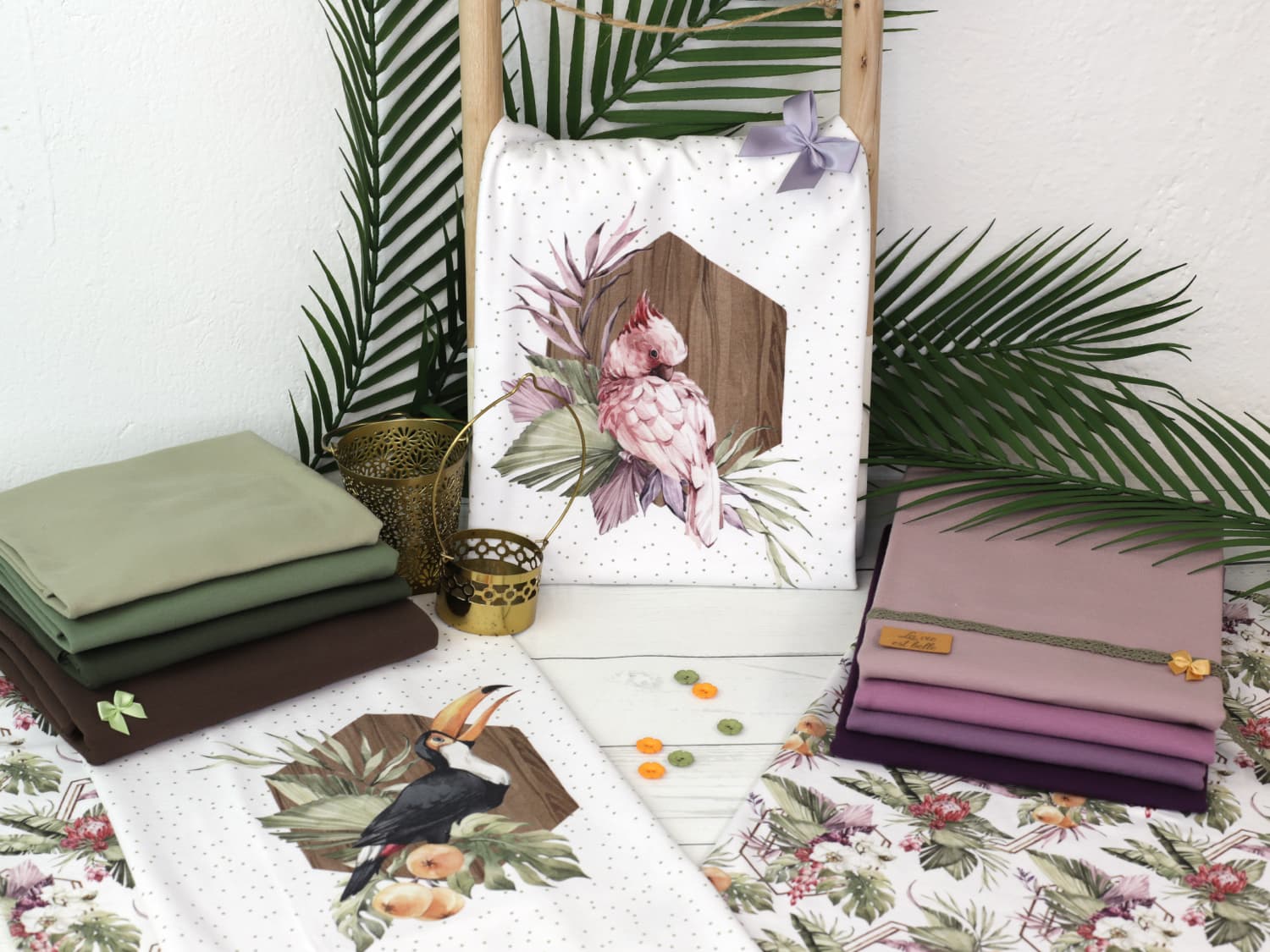 stoff-jersey-baumwolle-baumwolljersey-sommer-blumen-floral-flower-summer-tropic-tropical-gruen-serie