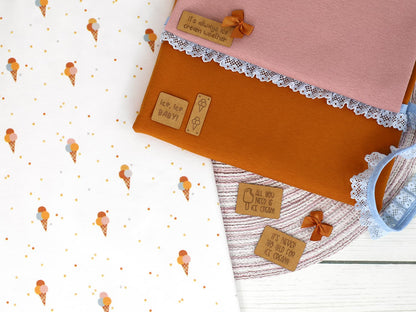 stoff-jersey-baumwolle-baumwolljersey-sommer-tupfen-eis-ice-cream-mini-senf-serie