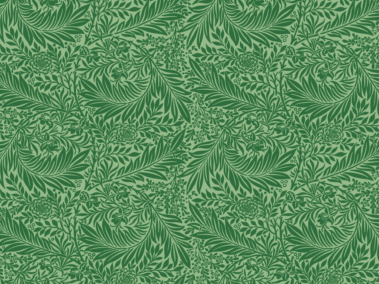 grüner Jersey Stoff mit Blumenmuster, florales Design in verschiedenen Grüntönen auf einem hellgrünen Hintergrund.